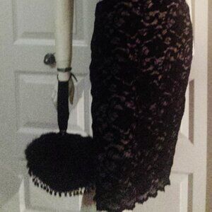 Graceline Master Vintage Mink Beaded Fringe Wrist Bag